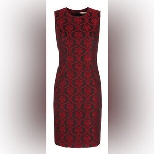 L’Wren Scott Banana Republic - Limited Edition Red & Black Jacquard Sheath - 12